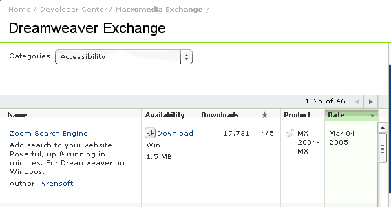 Dreamweaver Exchange