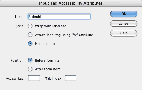 Submit form Input dialog